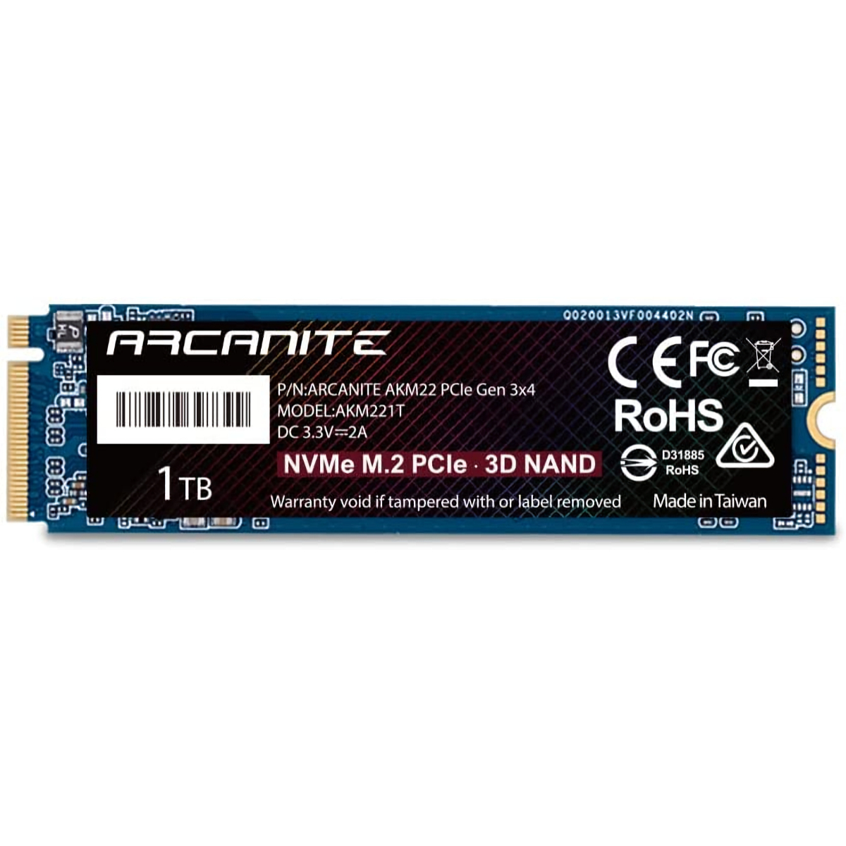 【送料無料/即決】 アルカナイト(ARCANITE) SSD 内蔵M.2 1TB PCIe Gen 3.0×4 NVMe 2280 【新品未開封】