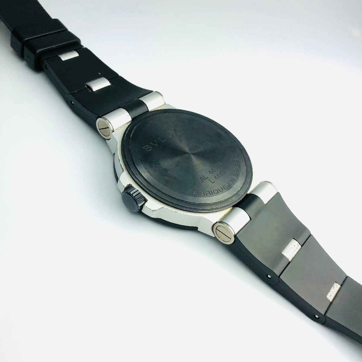 77】1円~稼働品 BVLGARI ブルガリ アルミニウム メンズ腕時計 AL44A