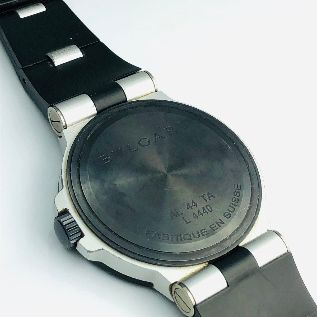 77】1円~稼働品 BVLGARI ブルガリ アルミニウム メンズ腕時計 AL44A
