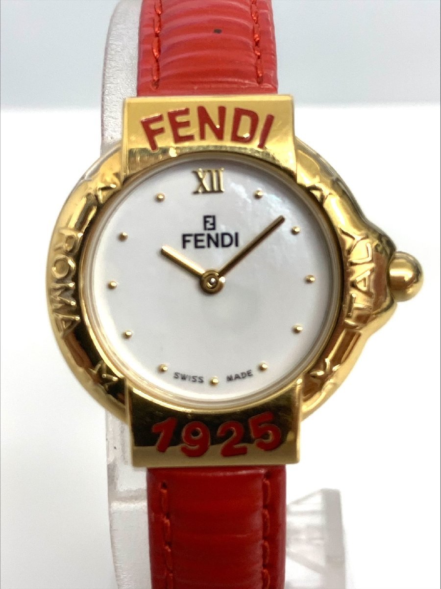 【86】１円～ FENDI フェンディ 腕時計 レディース 009-430L-598 ホワイトシェル文字盤 1925 不動品 オシャレ_画像3