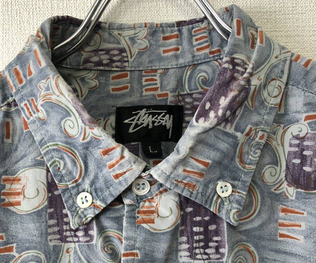 80's USA製 黒タグ OLD STUSSY VINTAGE BD SHIRT オールド