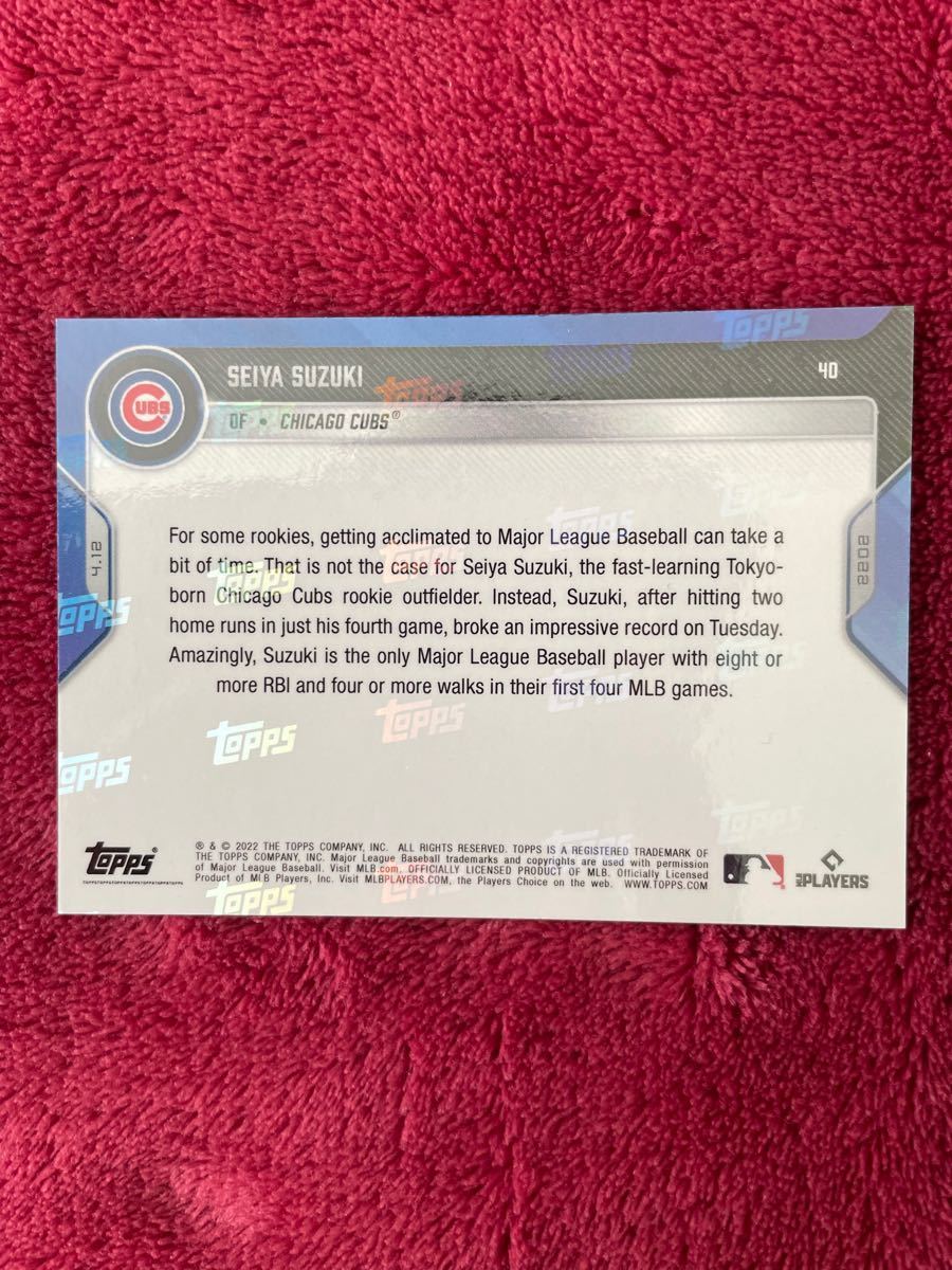 2022 topps now 鈴木誠也 ルーキーカード 40 トップス ナウ 5枚限定 /5