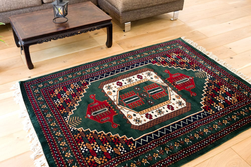 送料無料 アンティーク ラグ マット 絨毯 ザンスカール遊牧民の手織りのアンティック絨毯(たてｘよこ 約120cm