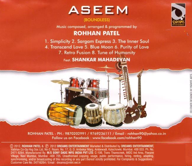 cd インド古典 ASEEM Boundless インド音楽CD 民族音楽 Dreams Enterｔainment_画像2