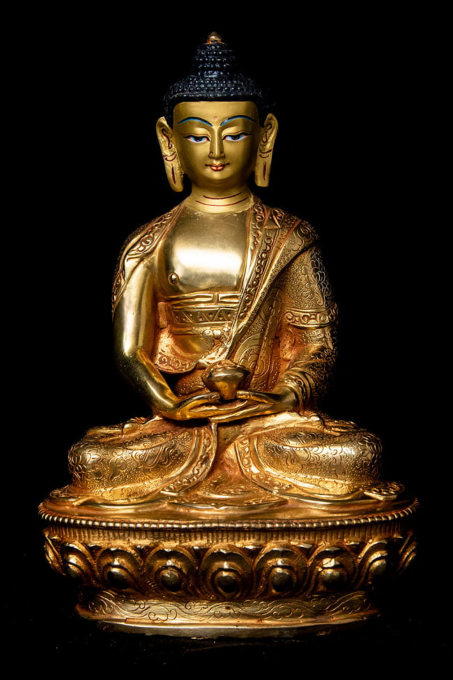 送料無料 銅造鍍金仕上げ 阿弥陀仏 ブッダ アミタバ 阿弥陀仏（ブッダ・アミタバ） 20cm buddha アミタブ 仏像