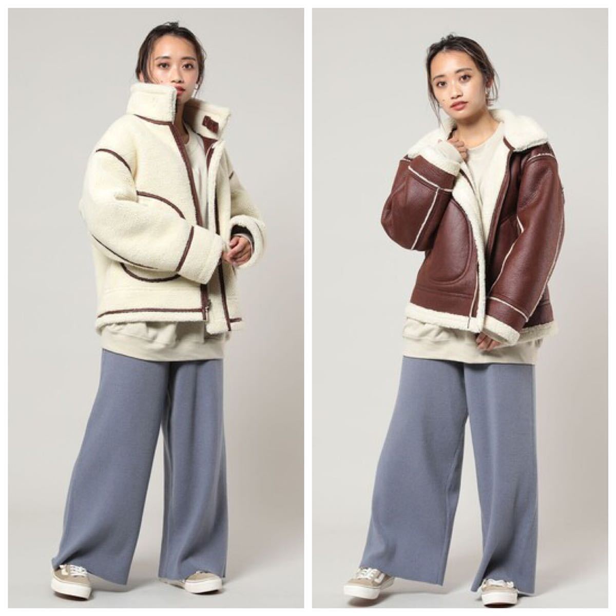 美品 フリークスストア リバーシブル フェイクムートン ボア B3 美品 フリークスストア リバーシブル フェイクムートン ボア B3