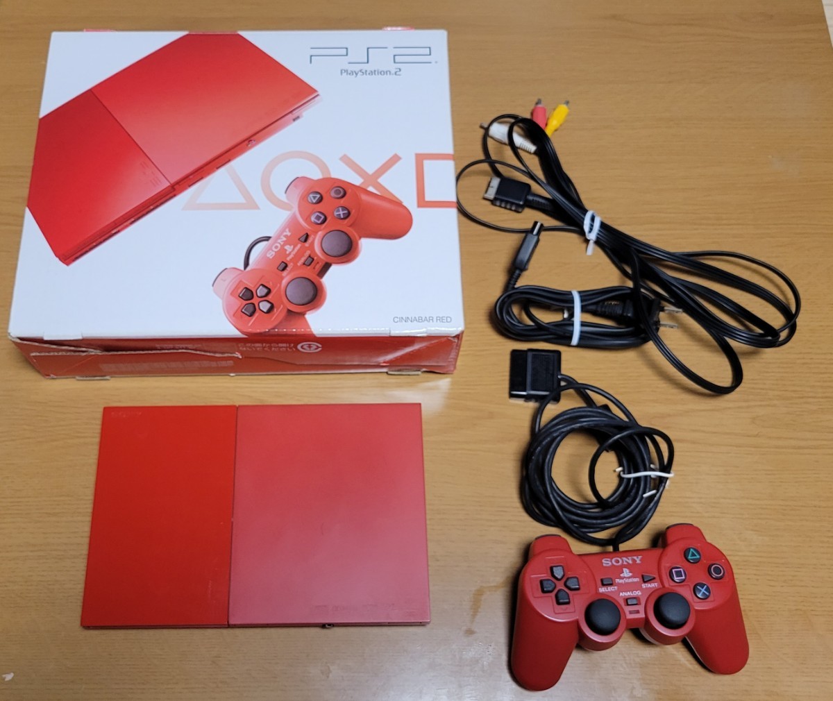 PS2 シナバーレッド SONY プレイステーション2 SCPH-90000 薄型 本体 ソニー