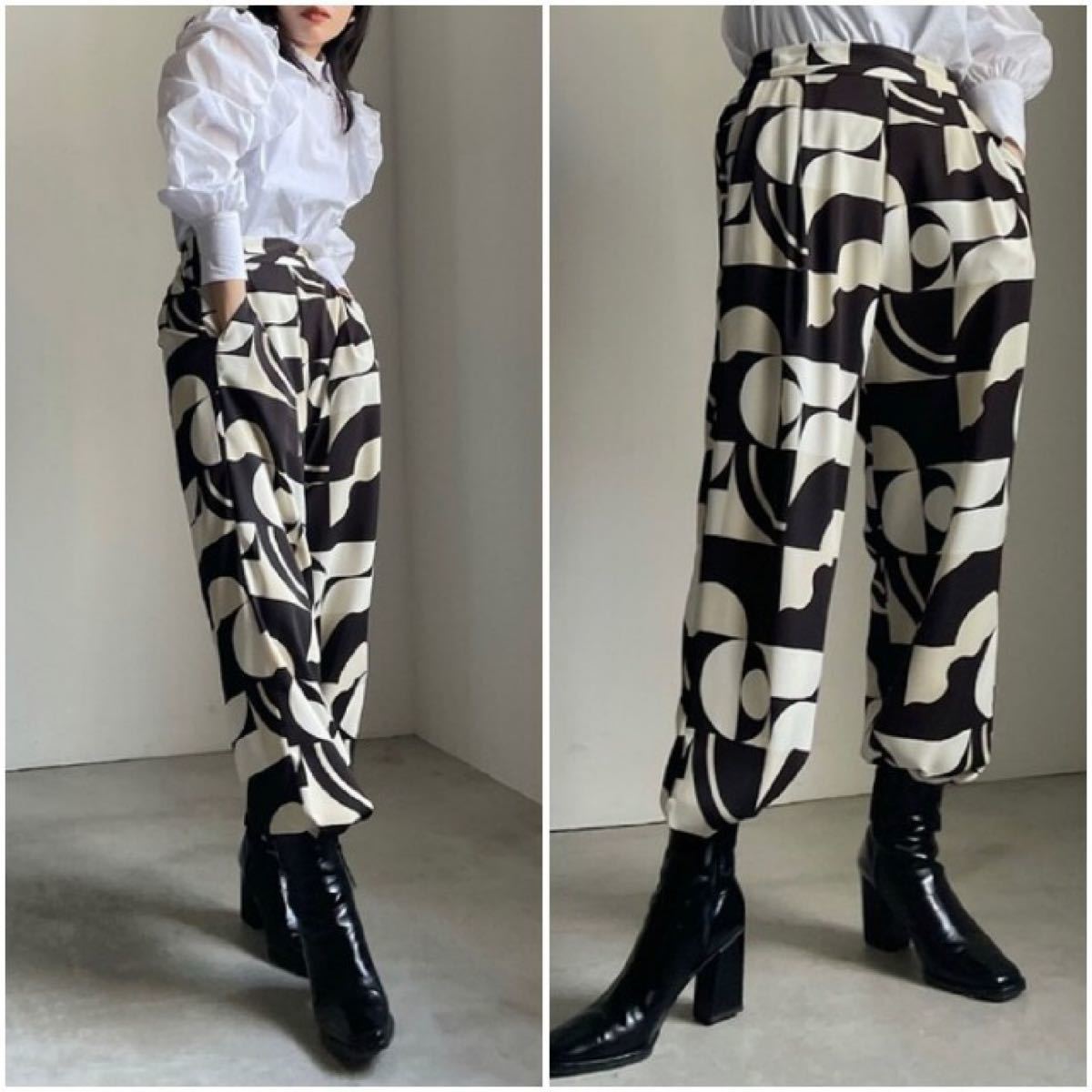 Ameri VINTAGE INDIVIDUAL GEOMETRIC PATTERN PANTS 幾何学模様パンツ