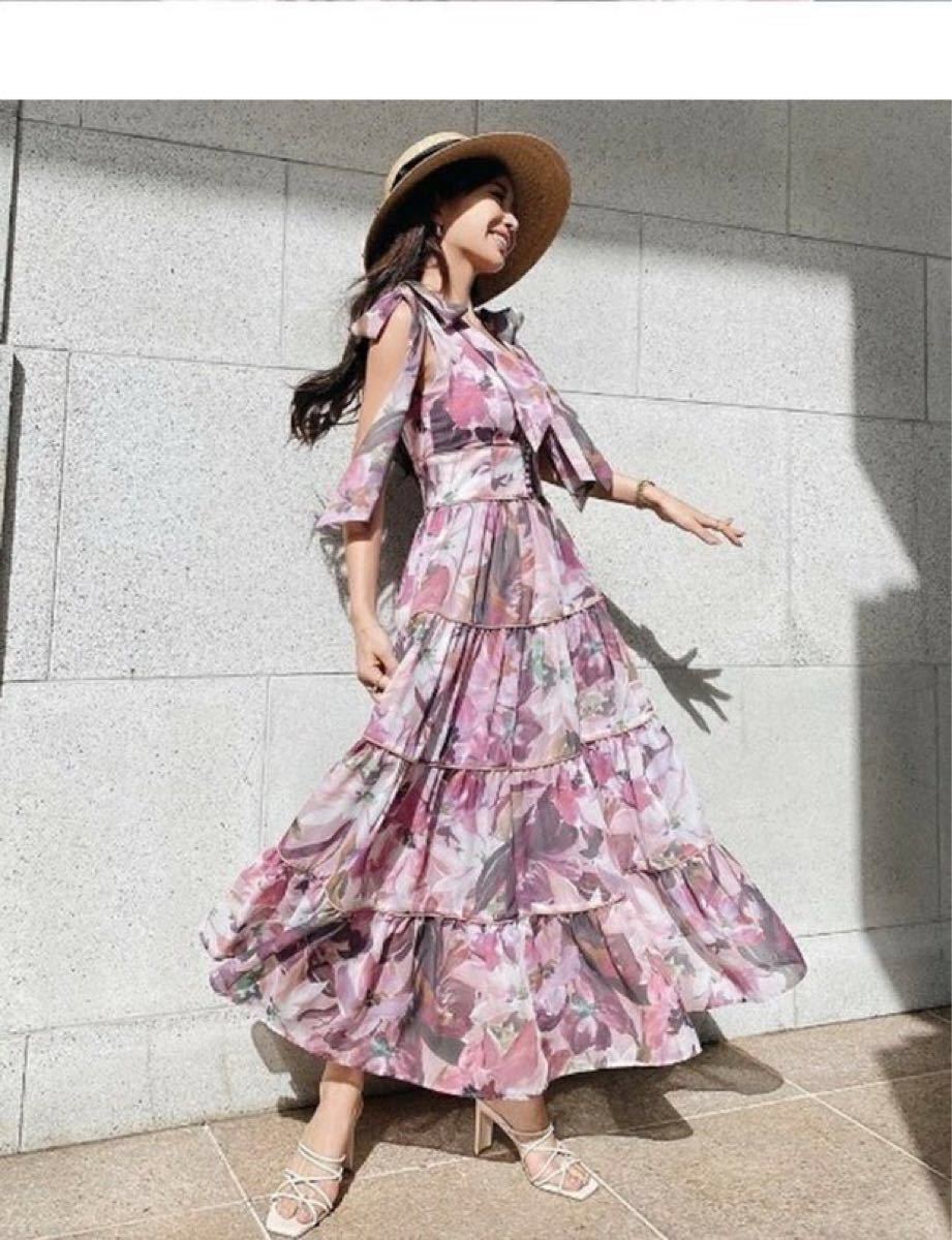 超美品 エイミーイストワール Grace flowerリボンワンピース ピンク 超美品 エイミーイストワール Grace flowerリボンワンピース ピンク