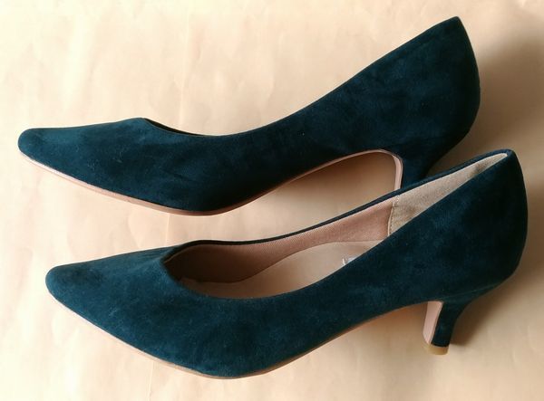  used anySiS pumps S size nappy deep green color series high heel heel 5.5cm use 1 times women's shoes eni.s.sany SiS used