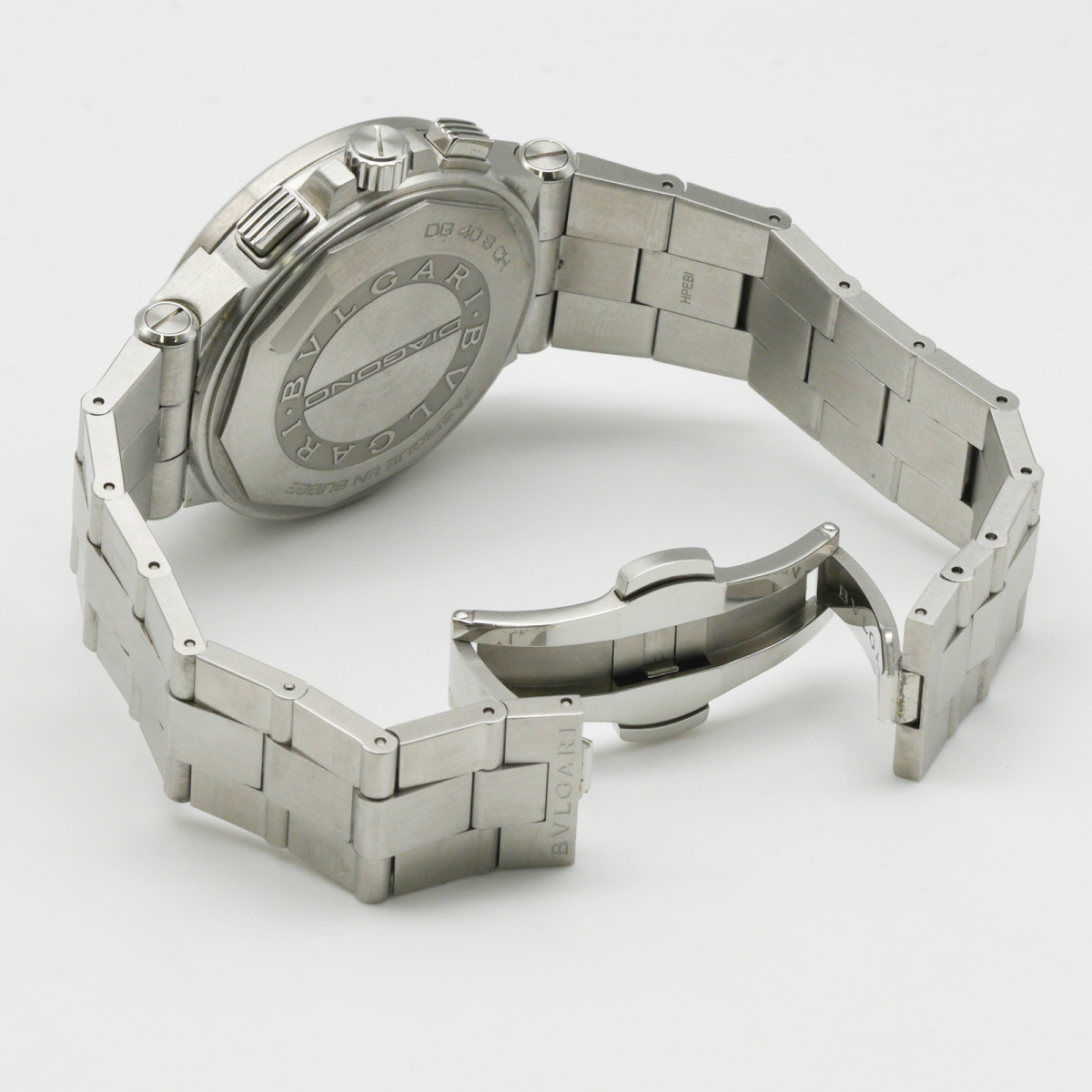 質イコー [ブルガリ] BVLGARI 腕時計 ディアゴノ クロノグラフ DG40SCH 黒文字盤 自動巻 メンズ 中古 良品_画像8