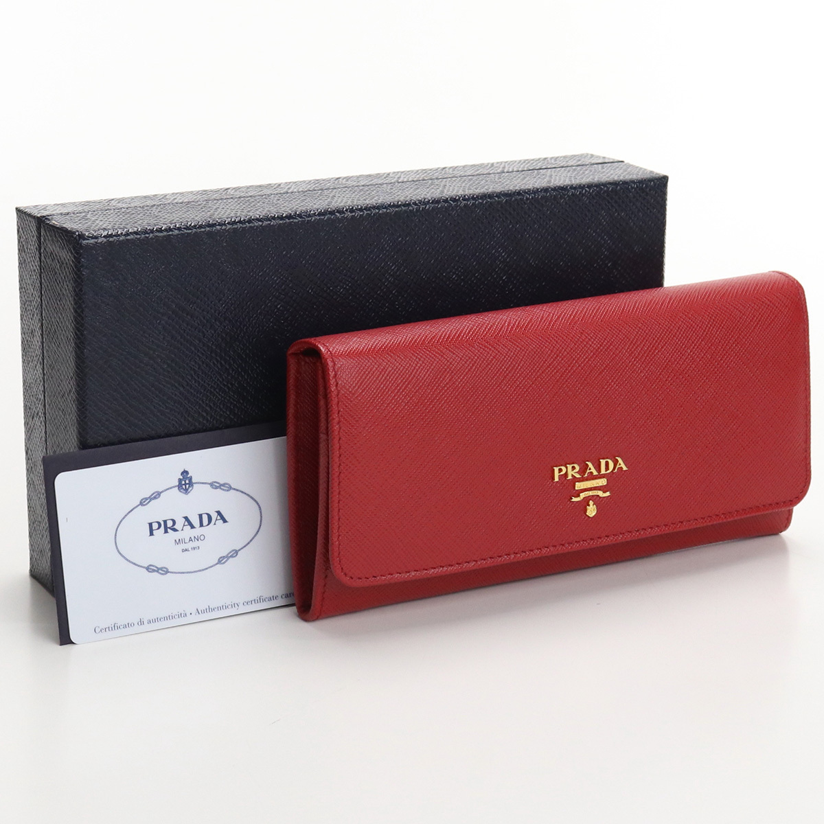 56%OFF!】 中古 未使用プラダPRADA 二折長財布 レザー 1MH132 QWA F068Z