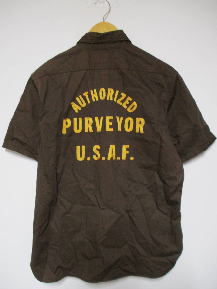 BUZZRICKSON’S バズリクソンチェーン刺繍 ワッペン USAF マチ付きワークシャツ サイズ15-15.5