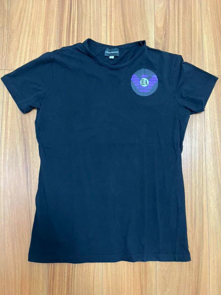 [美品]EMPORIOARMANI 半袖Tシャツ ストレッチ　ブラックLサイズ 正規品_画像1