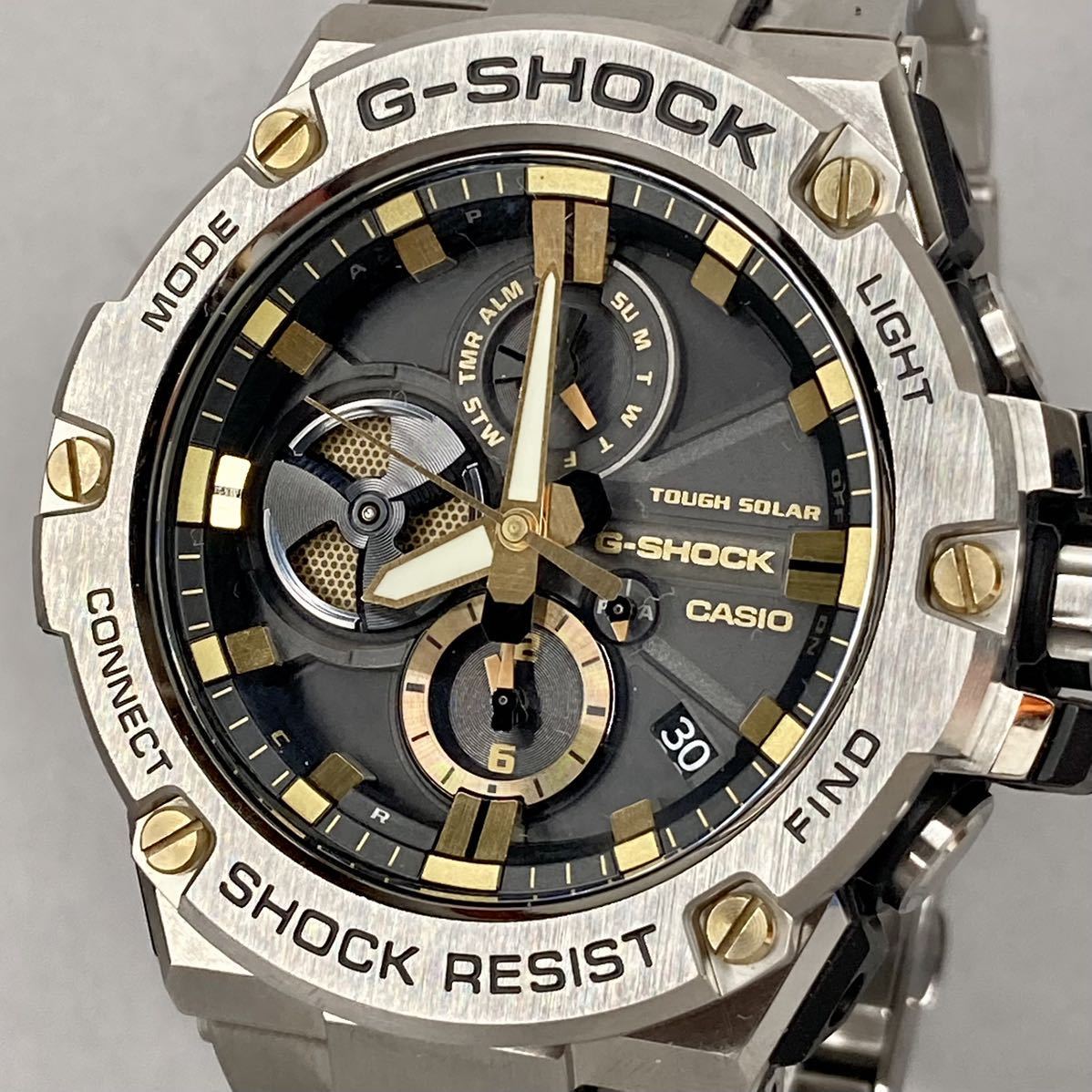 極美品 G-SHOCK GST-B100D-1A9JF G-STEEL Gスチール タフソーラー