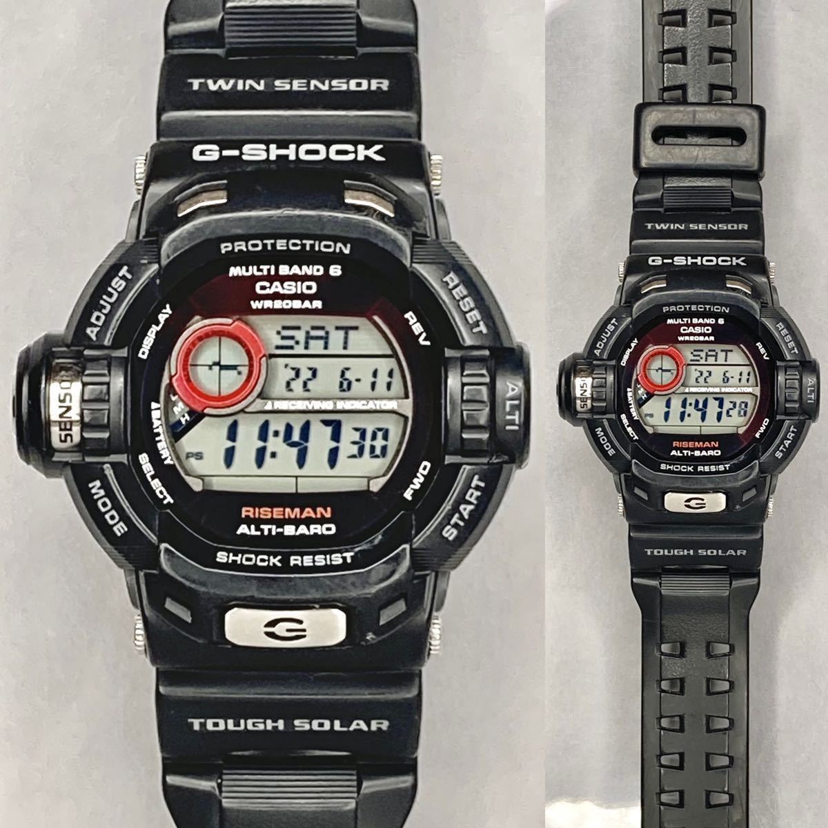 美品G-SHOCK GW-9200J-1JF RISEMANライズマン タフソーラー 電波受信