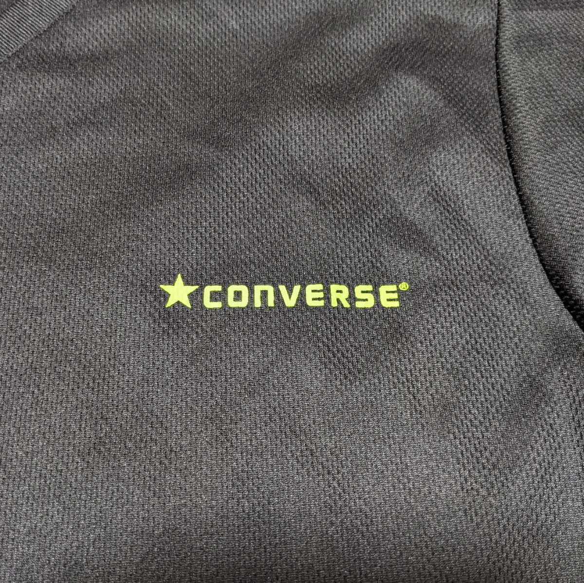 +AH32 CONVERSE コンバース メンズ L 半袖 Tシャツ カットソー 黒 スポーツ ウェア トレーニング フィットネスの画像4