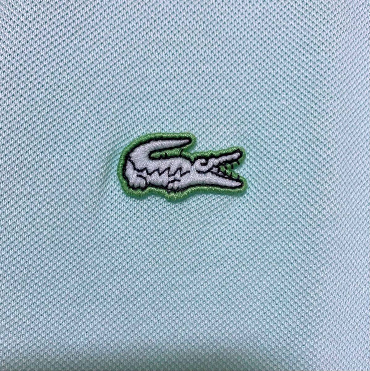 【美品】LACOSTE LOOSE FIT ラコステ ルースフィット スキッパーネック 半袖ポロシャツ フランス企画 サイズ S 水色_画像5