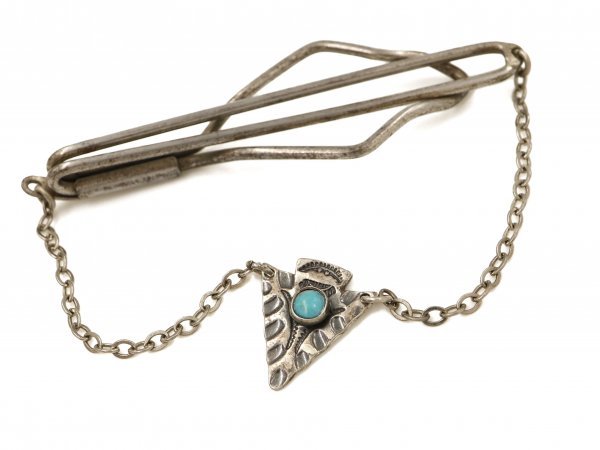 40s Vintage BELL TRADING POST silver made Navajo turquoise . eyes Arrow head tiepin Fred is - Be bell trailing 