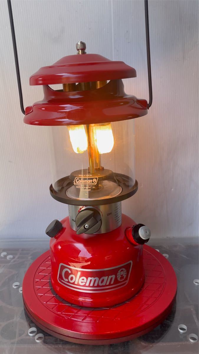 ⑩【素人塗装】【リメイク塗装】【中古品】コールマンホワイトガソリンランタン288ツインマントル【ケース付き】