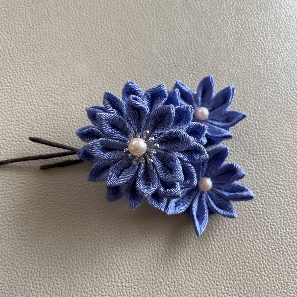  knob skill hair ornament blue 3 piece 