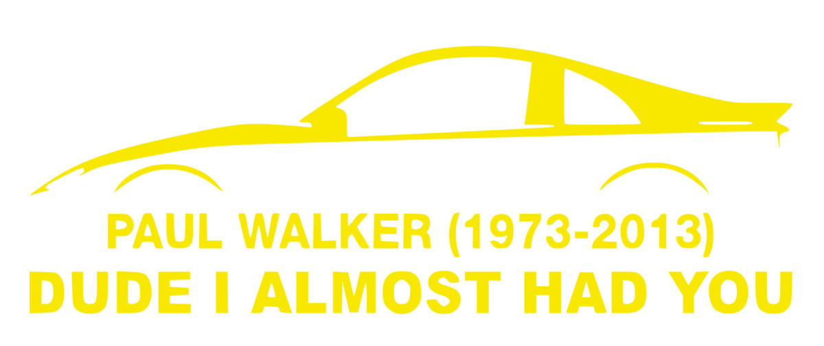全16色!大人気!ポール・ウォーカー ステッカー!/Paul Walker/ワイルド・スピード ステッカー!Fast＆Furious/車用シール-3-黄色_画像1