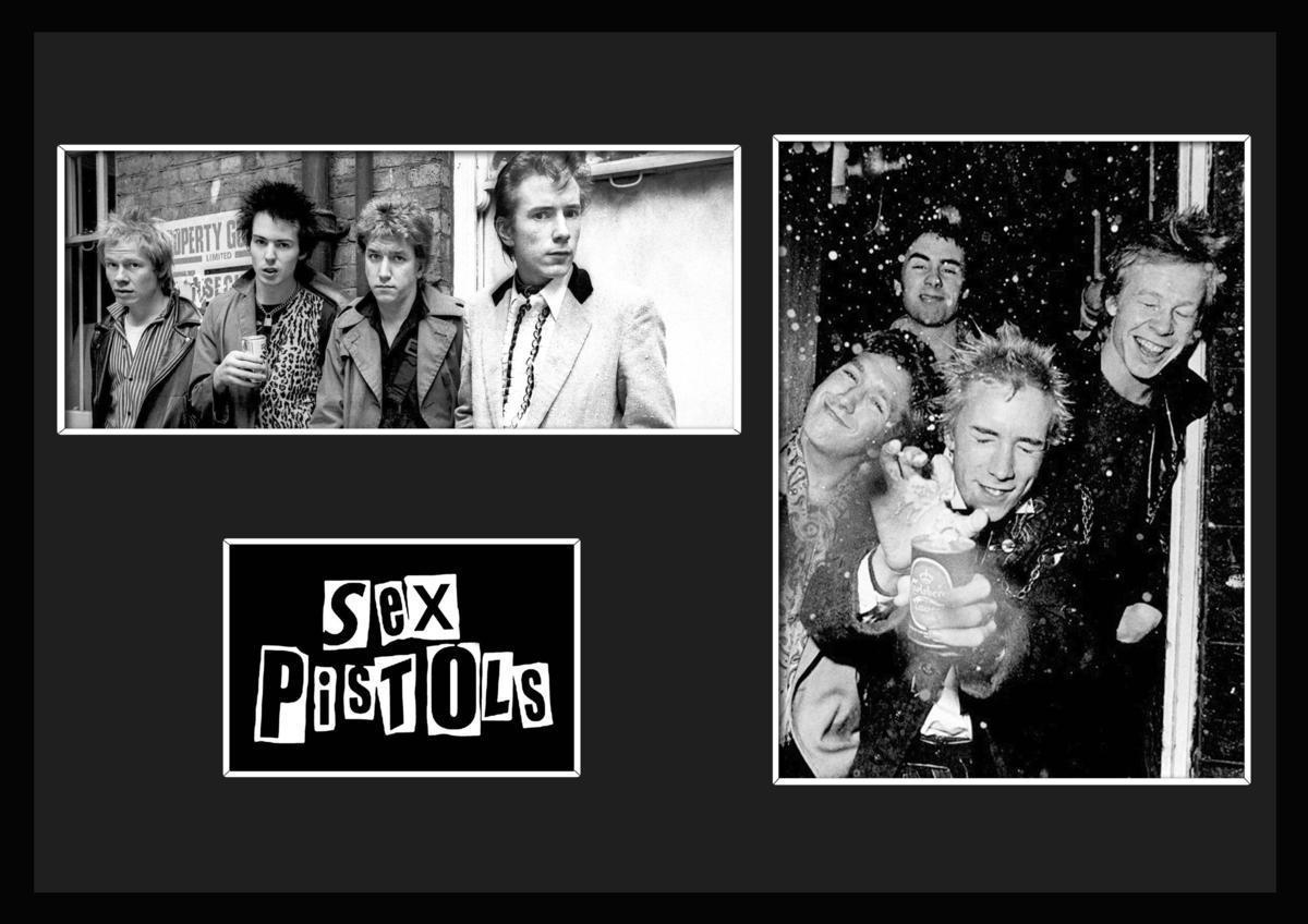 8種類!Sex Pistols/セックス・ピストルズ/ROCK/ロックバンドグループ/証明書付きフレーム/BW/モノクロ/ディスプレイ(4-3W)_画像1