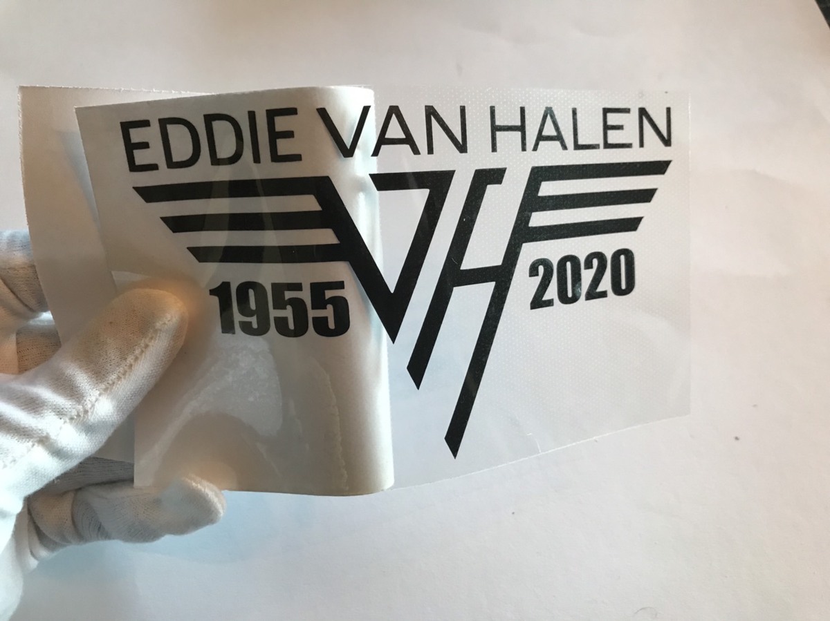  all 18 color! lock band sticker!Edward Van Halen/ Edward * Van * partition Len / Eddie / guitar / decal / seal -1- metallic silver silver 