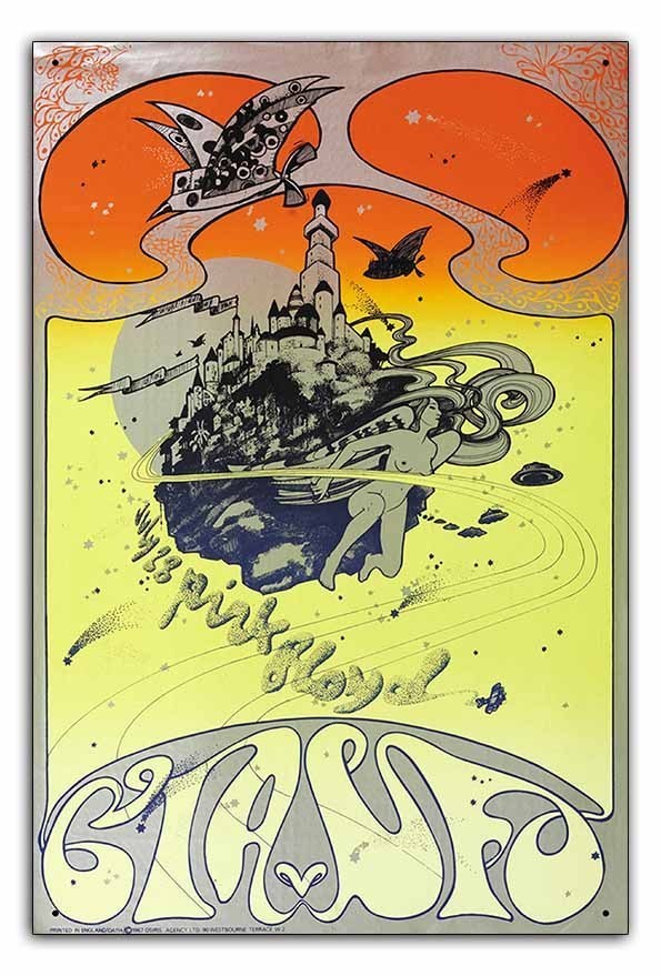 ブリキ看板【Rock Poster/ロックポスター】雑貨ヴィンテージメタルプレートレトロアンティーク風131Pink Floyd UFO Concert Osiris UK 1967_画像1