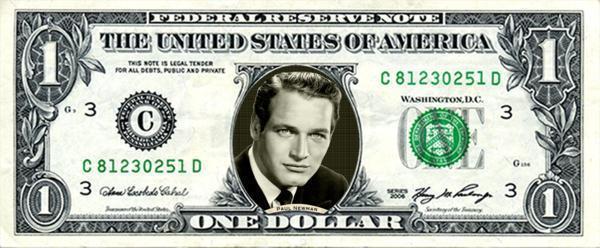 俳優!ポール・ニューマン/Paul Newman本物米国公認1ドル紙幣6_画像2