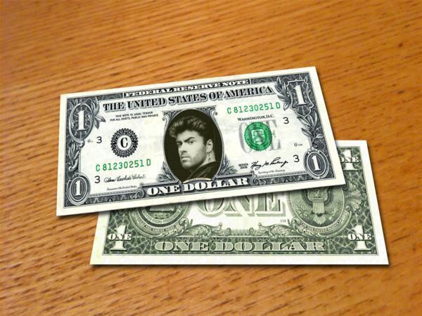 ジョージ・マイケル/George Michael/本物米国公認1ドル札紙幣2_画像1