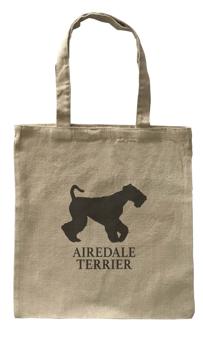 Dog Canvas tote bag/愛犬キャンバストートバッグ【Airedale Terrier/エアデール・テリア】イヌ/ペット/シンプル/モノクロ/ナチュラル-4_画像1