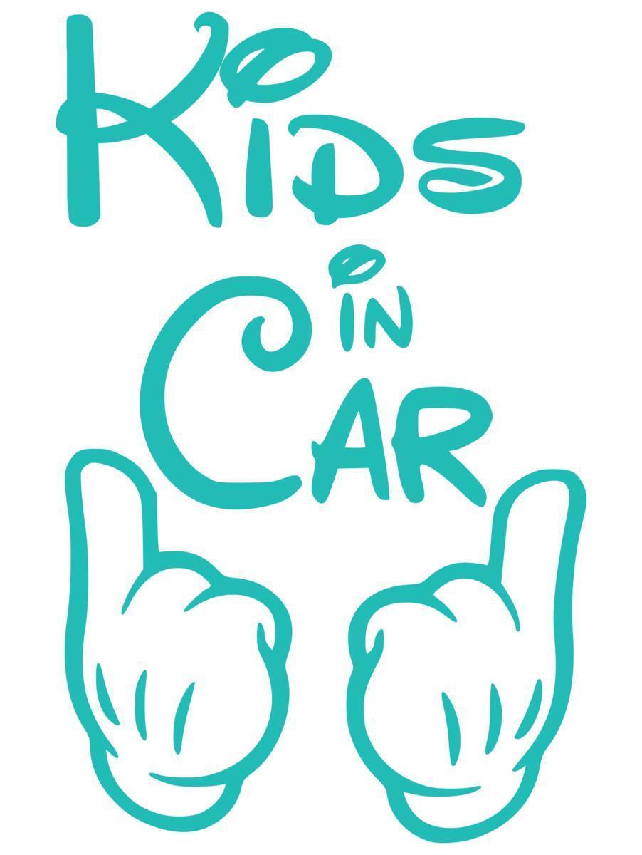 18色!キッズインカー ステッカー!Kids in car Sticker /車用/シール/ Vinyl/Decal /ステッカー/バイナル/デカール/ターコイズ/tacois-1の画像1