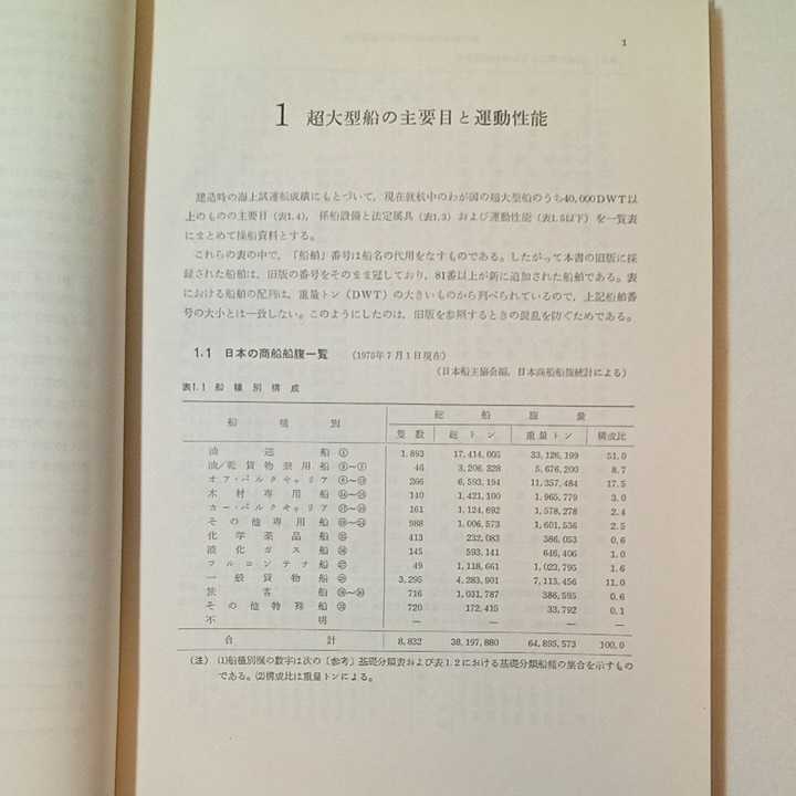 zaa-345♪VLCCに関する十章-操船のポイント　日海防シリーズ①　谷初蔵 (著) 成山堂. (1977)