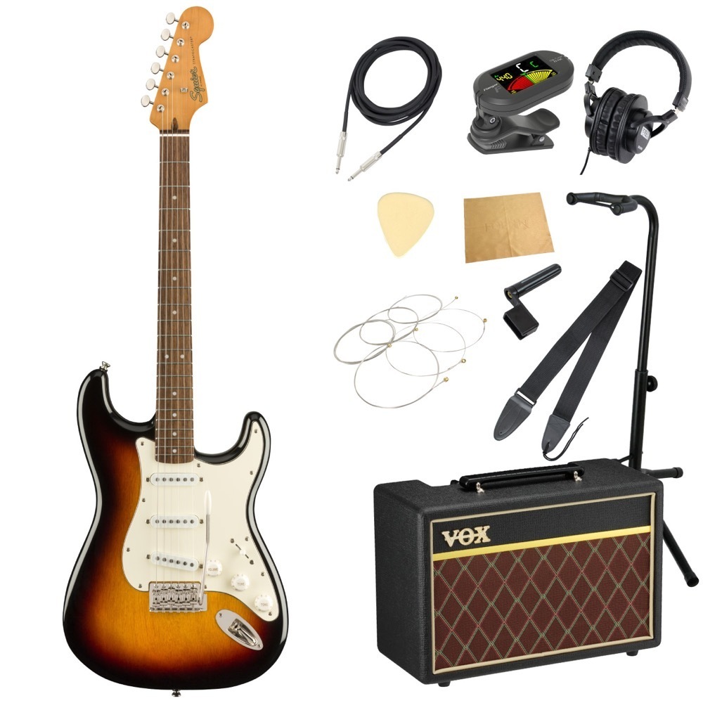 Squier Classic Vibe '60s Stratocaster LRL 3TS エレキギター VOXアンプ付き 入門11点 初心者セット 