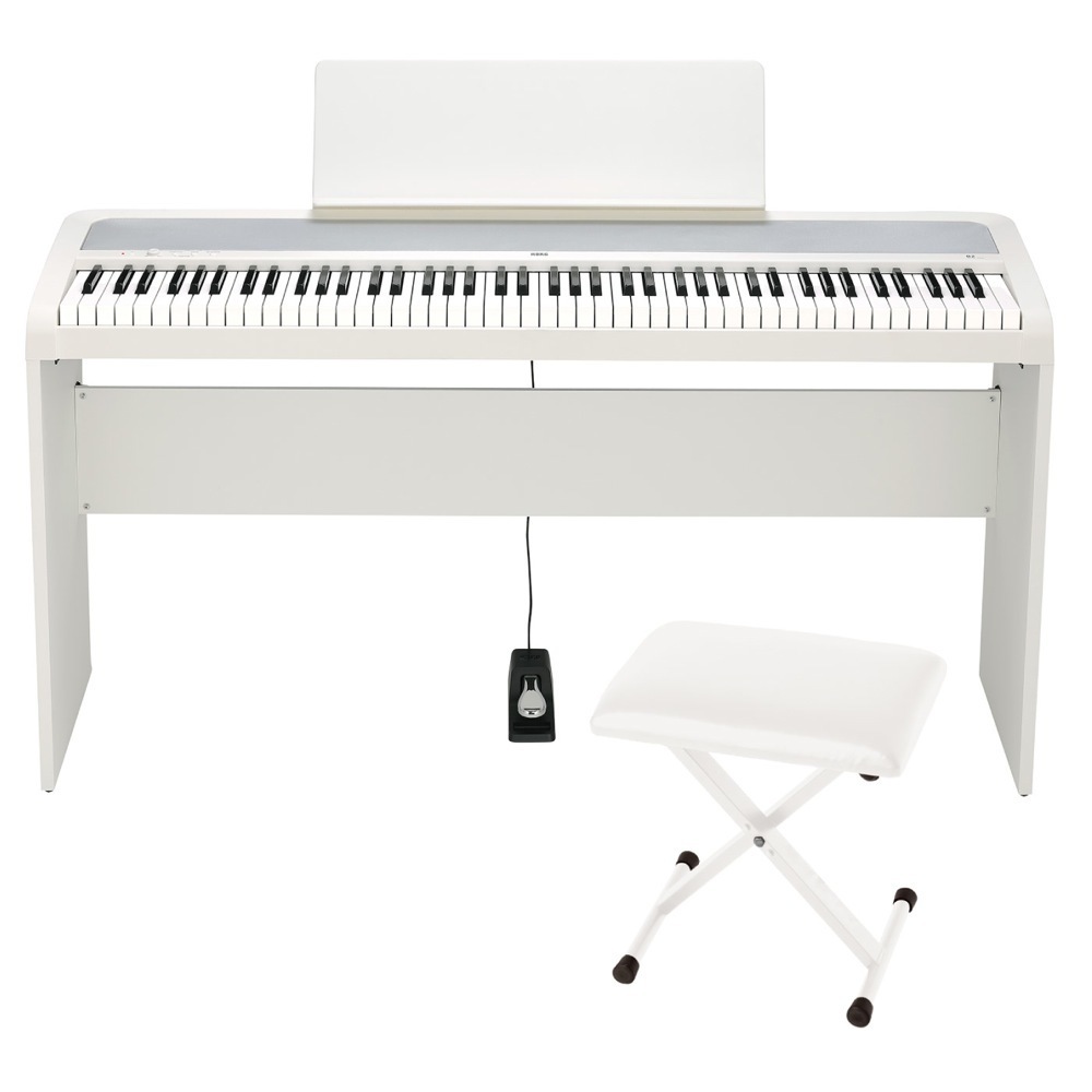 KORG B2 WH 電子ピアノ 純正スタンド X型椅子付きセット sariater