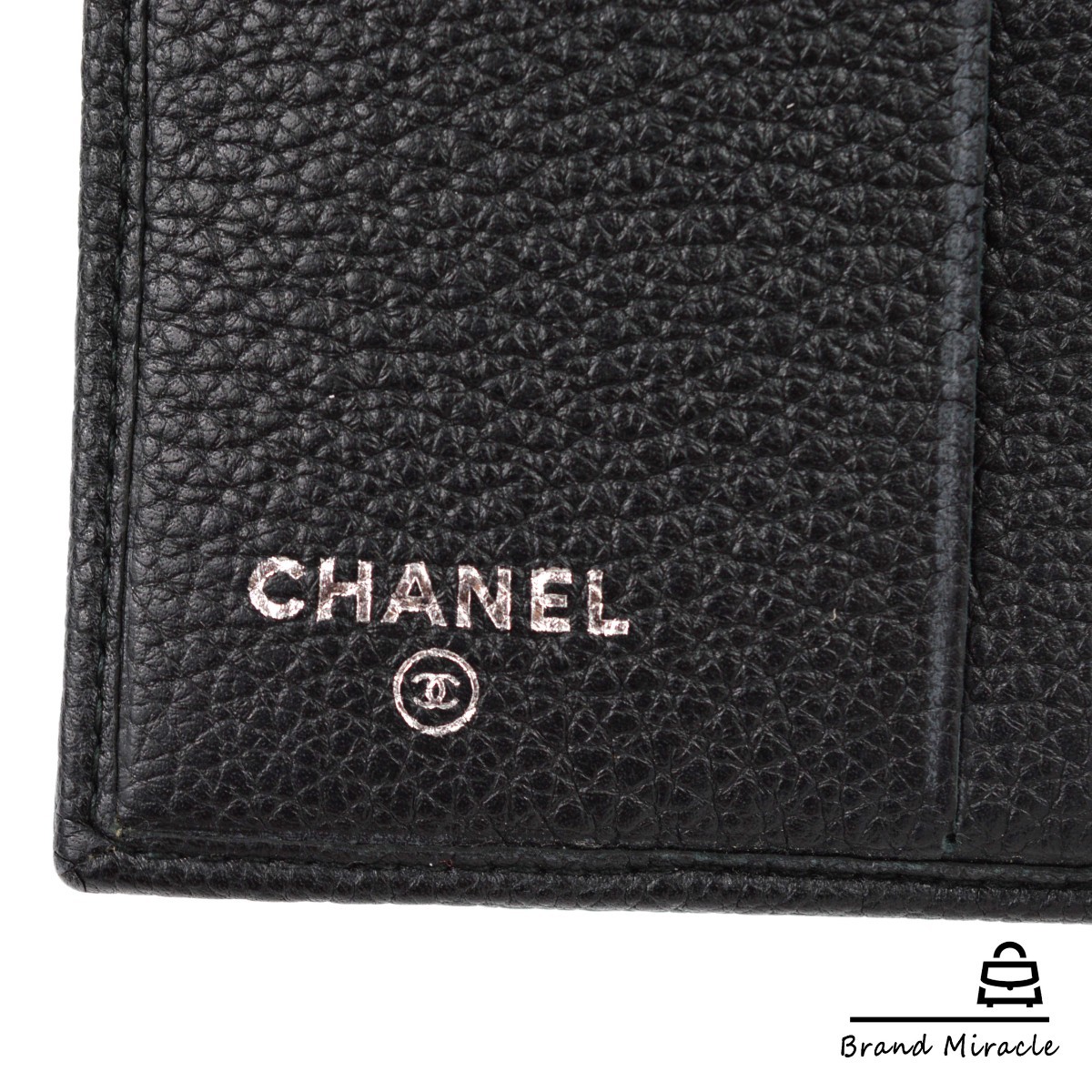 美品】Chanel シャネル 二つ折り財布 ココマーク 黒 ブラック レザー