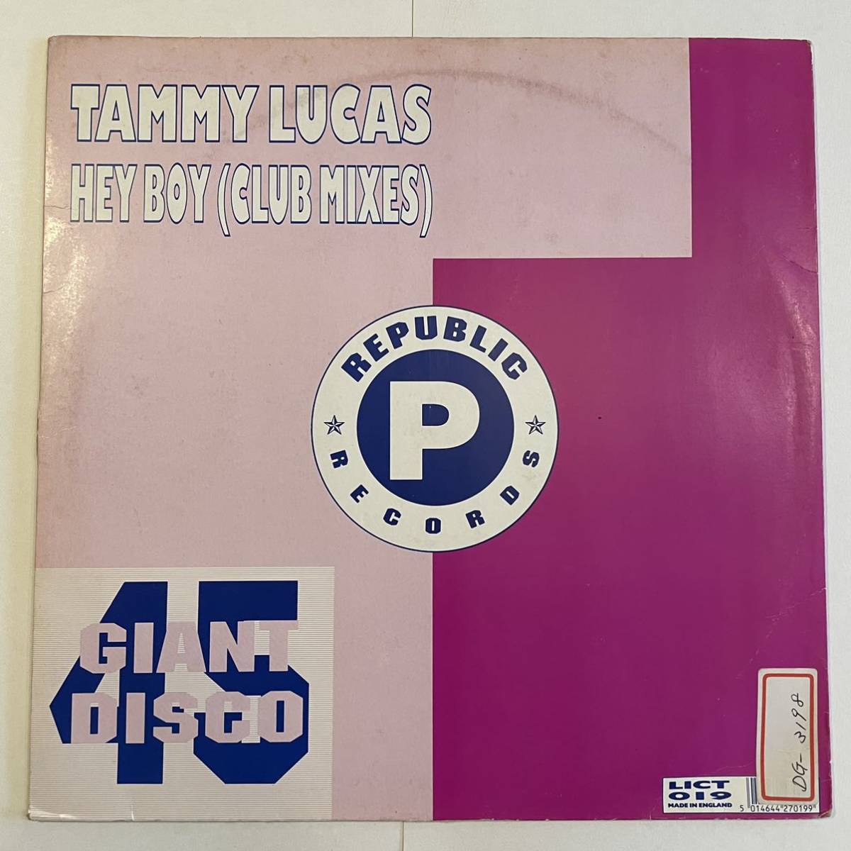 【12inch レコード】Tammy Lucas 「Hey Boy」 Timmy Regisford_画像1