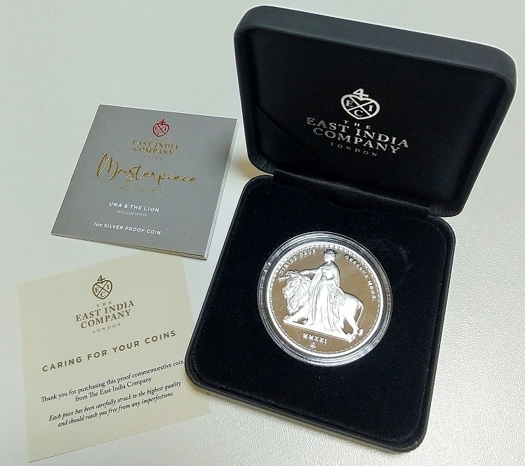 2021年 セントヘレナ ウナとライオン 1ポンド 1オンス プルーフ銀貨