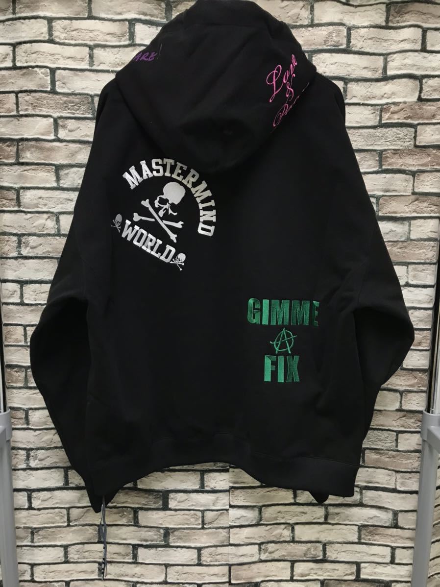 新品★MASTERMIND WORLD マスターマインド ワールド★22SS ALL-OVER EMBROIDERED HOODIE エンブロイダリープルオーバースウェットパーカー_画像2