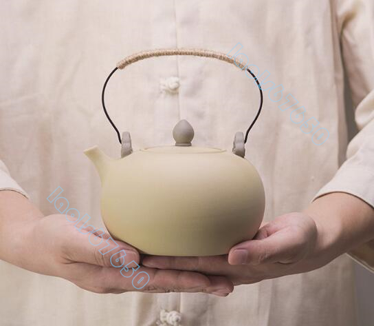 セラミック瓶 コーティングなし やかんを沸かす 提梁セラミック瓶 手作り お茶の道具 ティーポット 1L_画像5