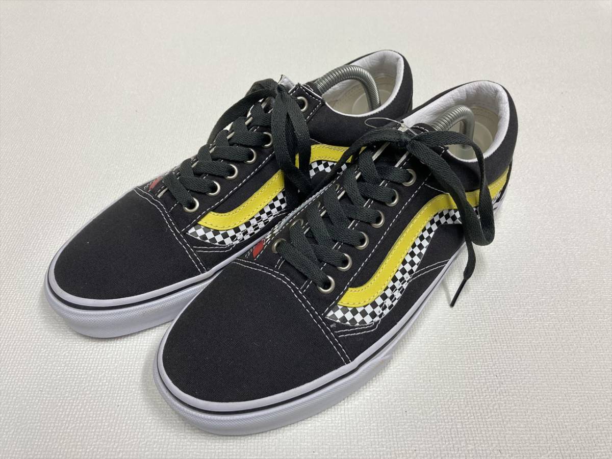 ５５％以上節約 チェッカーライン 黄 赤 キャンバス 黒 SKOOL OLD VANS