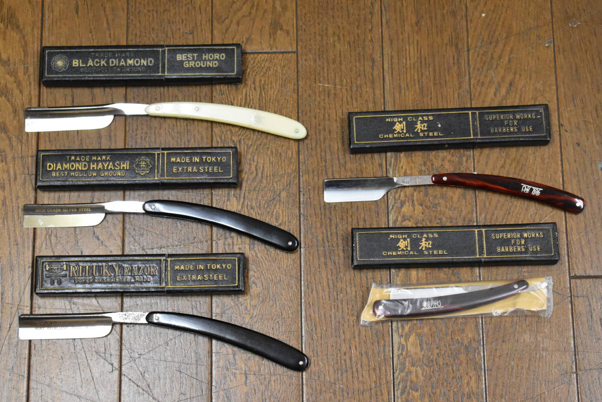 ドール 古い剃刀5本まとめて 箱付 カミソリ 剣和、、RITUKY RAZOR