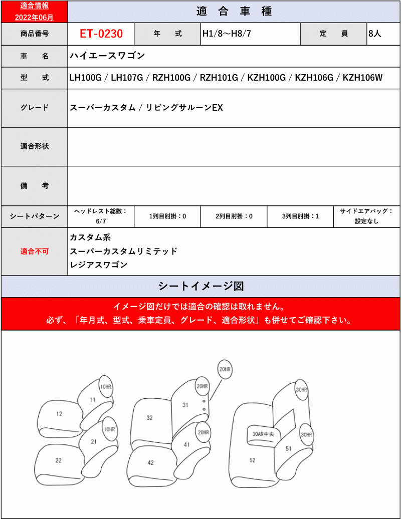 [Clazzio]H100系 ハイエースワゴン(H1/8～H16/7)用シートカバー[クラッツィオ×リアルレザー]_画像4