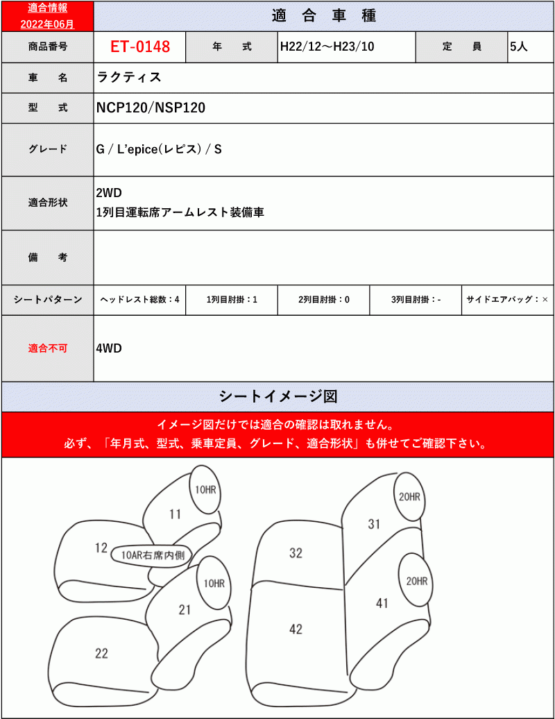 [Clazzio]P120系 ラクティス(H22/12～H28/9)用シートカバー[クラッツィオ×ジャッカ]