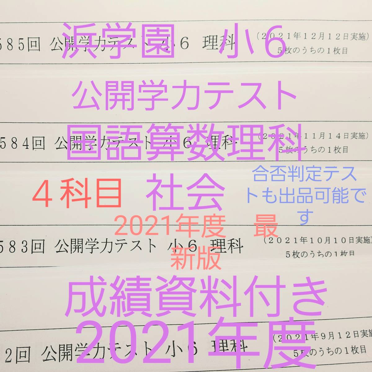 浜学園　小６　2021年度　成績資料付き　公開学力テスト　国語算数理科社会　一年分　最新版_画像1