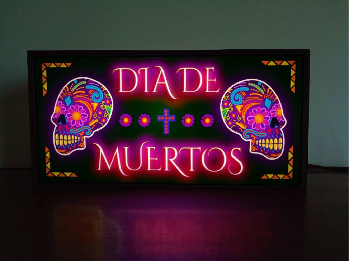  Mexico meki deer n Skull . person. day kalabela skeleton Skull skull festival lamp autograph miniature signboard toy ornament miscellaneous goods LED light BOX