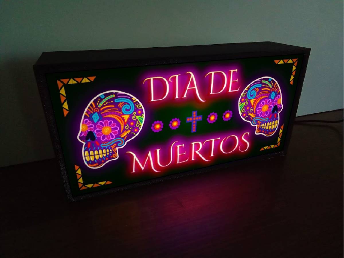  Mexico meki deer n Skull . person. day kalabela skeleton Skull skull festival lamp autograph miniature signboard toy ornament miscellaneous goods LED light BOX