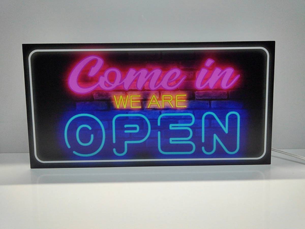 [M size ] open Come in OPEN opening business middle store miscellaneous goods signboard table counter autograph light ornament illumination signboard . shop LED2way lightning signboard 