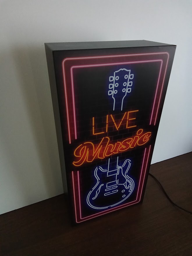  гитара Live музыка блокировка музыкальные инструменты магазин Live house Cafe BAR музыка автограф табличка украшение смешанные товары LED свет BOX